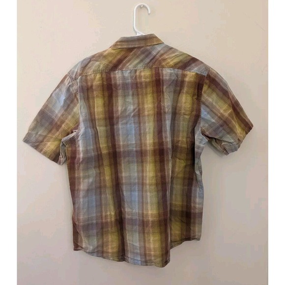 Pendleton Men's Button-up Shirt Wave Shirt Multicolor Plaid Sz L Short Sleeve - Picture 2 of 5